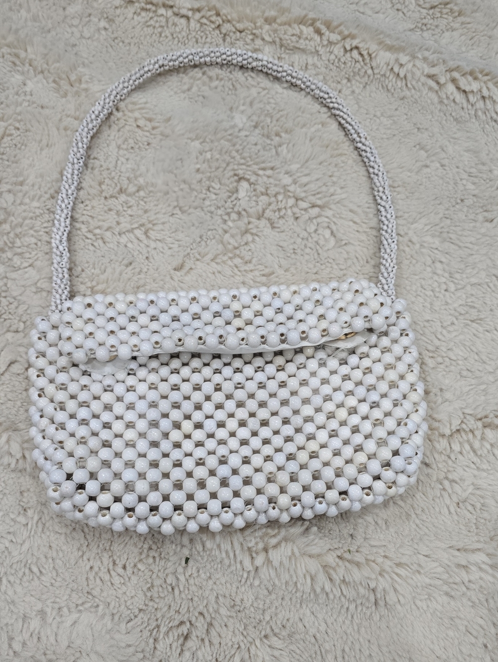 Maeve White Beaded Mini Shoulder Bag